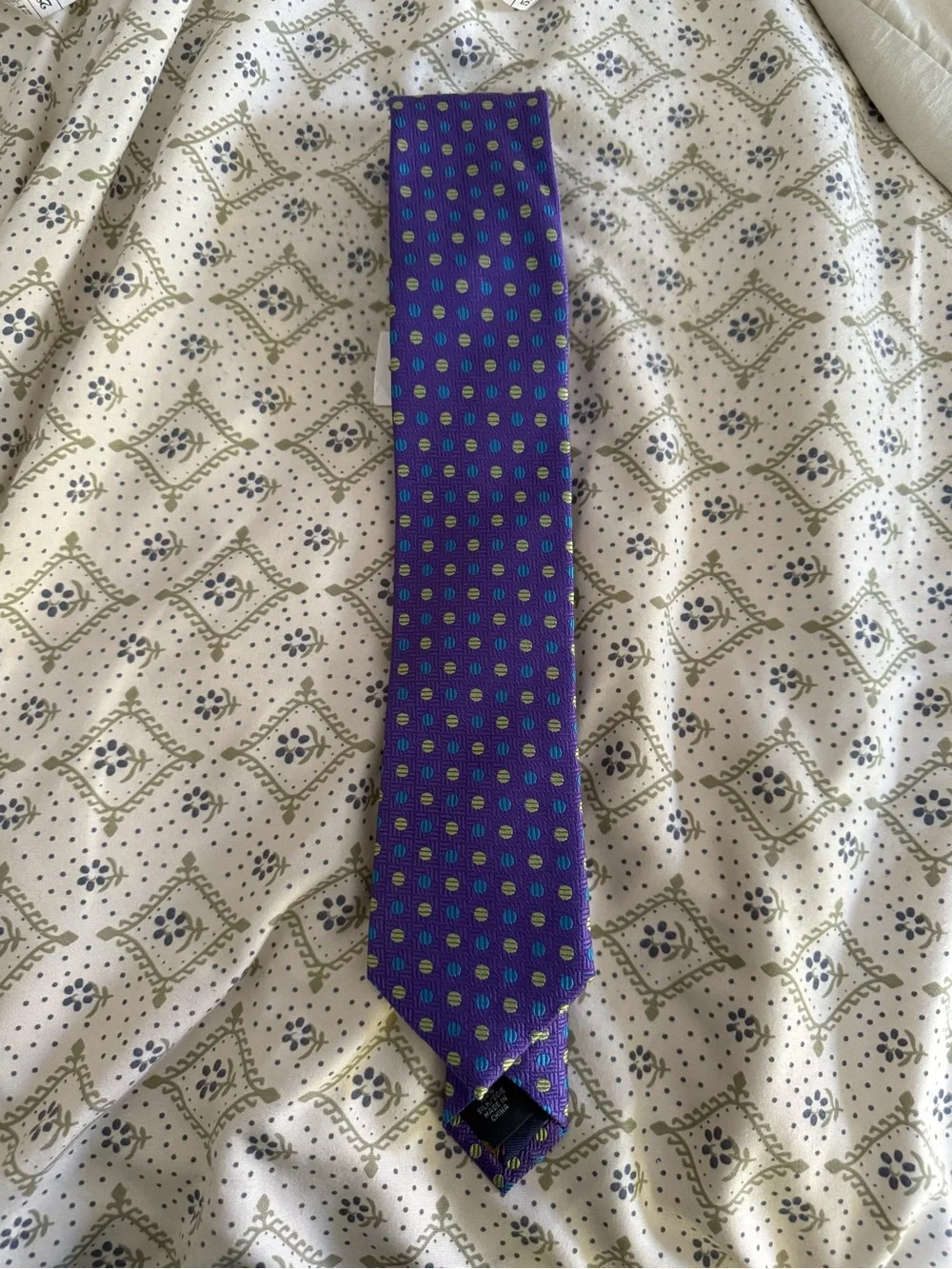 NWT Ted Baker London Purple Silk Polka Dot Tie - Picture 2 of 6